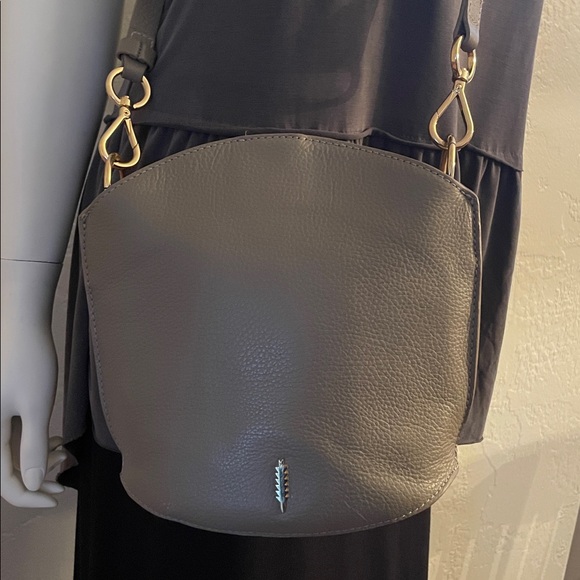 Thacker Gray Leather Crossbody - Picture 3 of 9